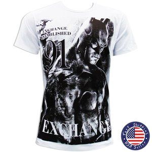 NWT EXCHANGE BATMAN MEN'S WHITE CREW NECK SHORT SLEEVE T-SHIRT SIZE XL